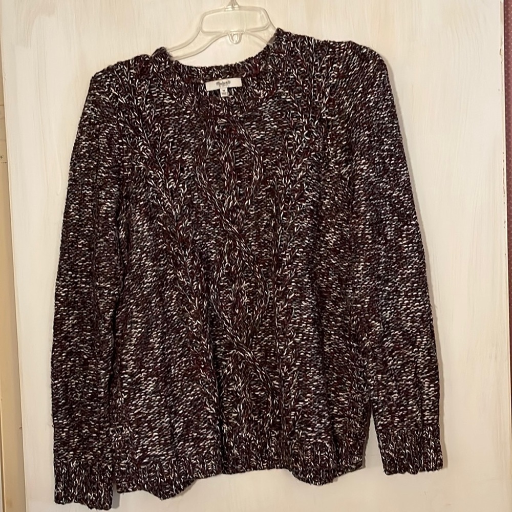 MADEWELL- Cable knit- side slit sweater - M